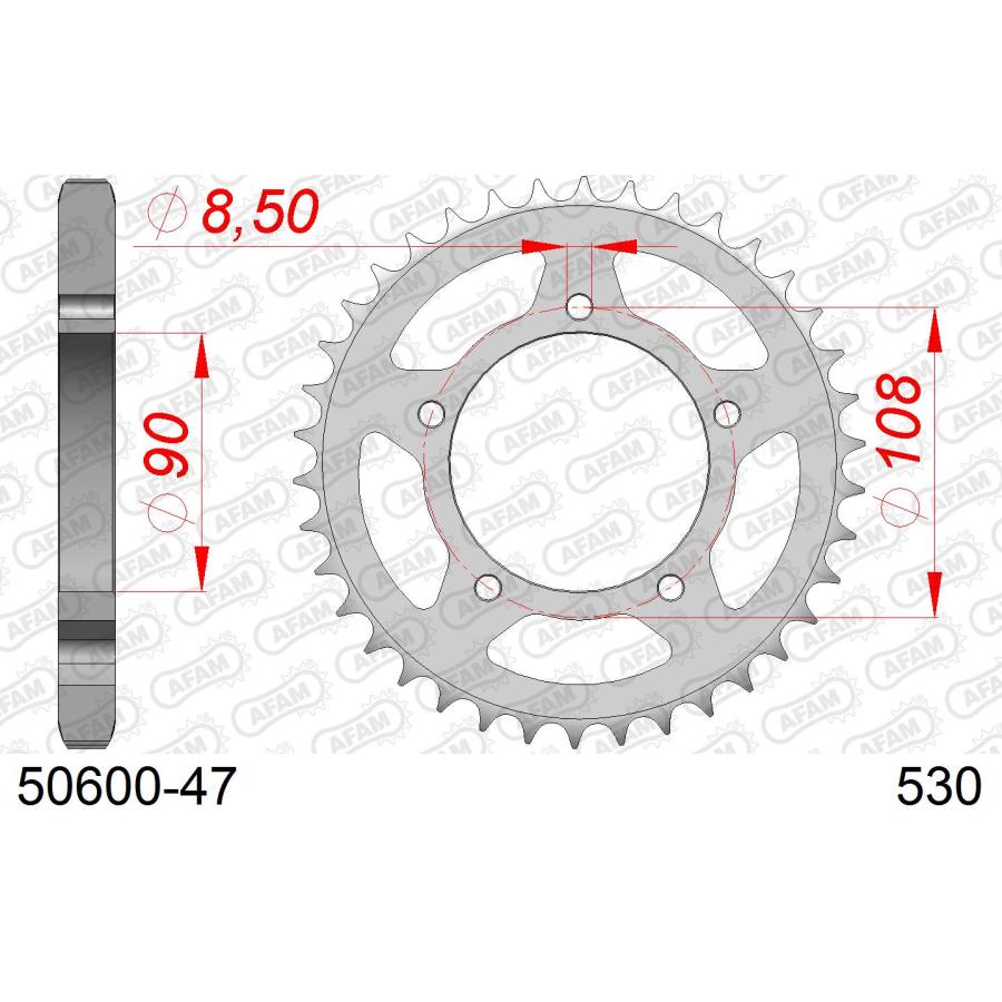 AFAM (アファム) リアスチールスプロケット 530-47 900SD Darmah 79 750 F1 84 86-88 500 Pantah 81