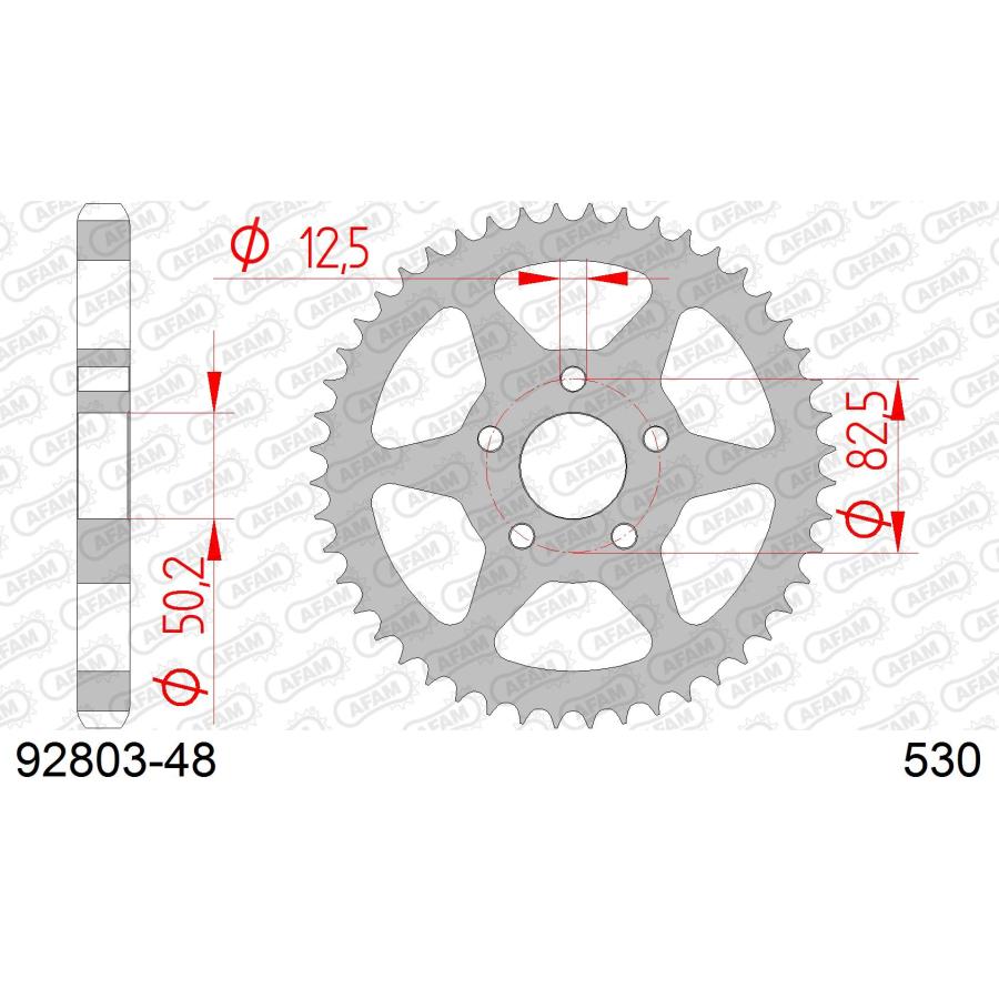 AFAM (アファム) リアスチールスプロケット 530-48 883 Sportster 4speed 5speed