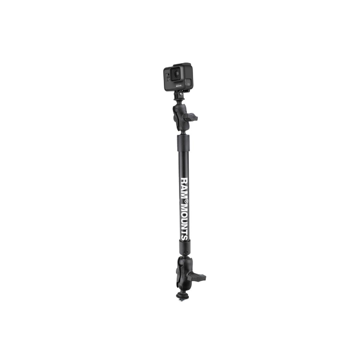 メーカー名：ラムマウントメーカー品番：RAP-354TRA1-12AGOP1カタログ品番：P110-6621色[カラー]：ブラックサイズ：1インチボール重量[グラム]：725内容量[数量]：1個付属品：取付ネジ類、 フリクションワッシャー、 1/4inch-20 x 7/8inch Tボルト特記事項：この商品はBサイズ(1インチボール)規格となります。他のボールサイズとの互換性はありません。使用上の注意：※取付け時は使用環境、取付け箇所の必要に応じて適宜市販の緩み止め接着剤などを使用して確実に固定してください。※必ず使用用途に合った耐荷重のボールサイズをお選びください。また万が一の脱落防止のため、装着機器には脱落防止用ストラップなどを使用してください。※製造工程上、製品表面の塗膜に一部色ムラや剥がれ、バリが見受けれらる場合がございます。製品の使用・機能的に問題がない場合は補償対象外となります。適合機種：【GoPro/ゴープロ】 Hero Session 【Garmin/ガーミン】 Virb SJCAM SJ4000 SJ5000X Elite 4K Muvi veho K-Series K-2 Pro 4K Xcel 1080C Vivitar HD ACTIVEON CX Gold Discovery Kids Photo ＆ Video Adventure Camera AEE ACE S70 Black 16MP 2inch AKASO EK7000 4K WIFI Sports AEDILYS 4K WIFI Sports Lightdow LD4000 1080P HD WiMiUS Q2 Black 1080P Wifi Vtin 4k WiFi