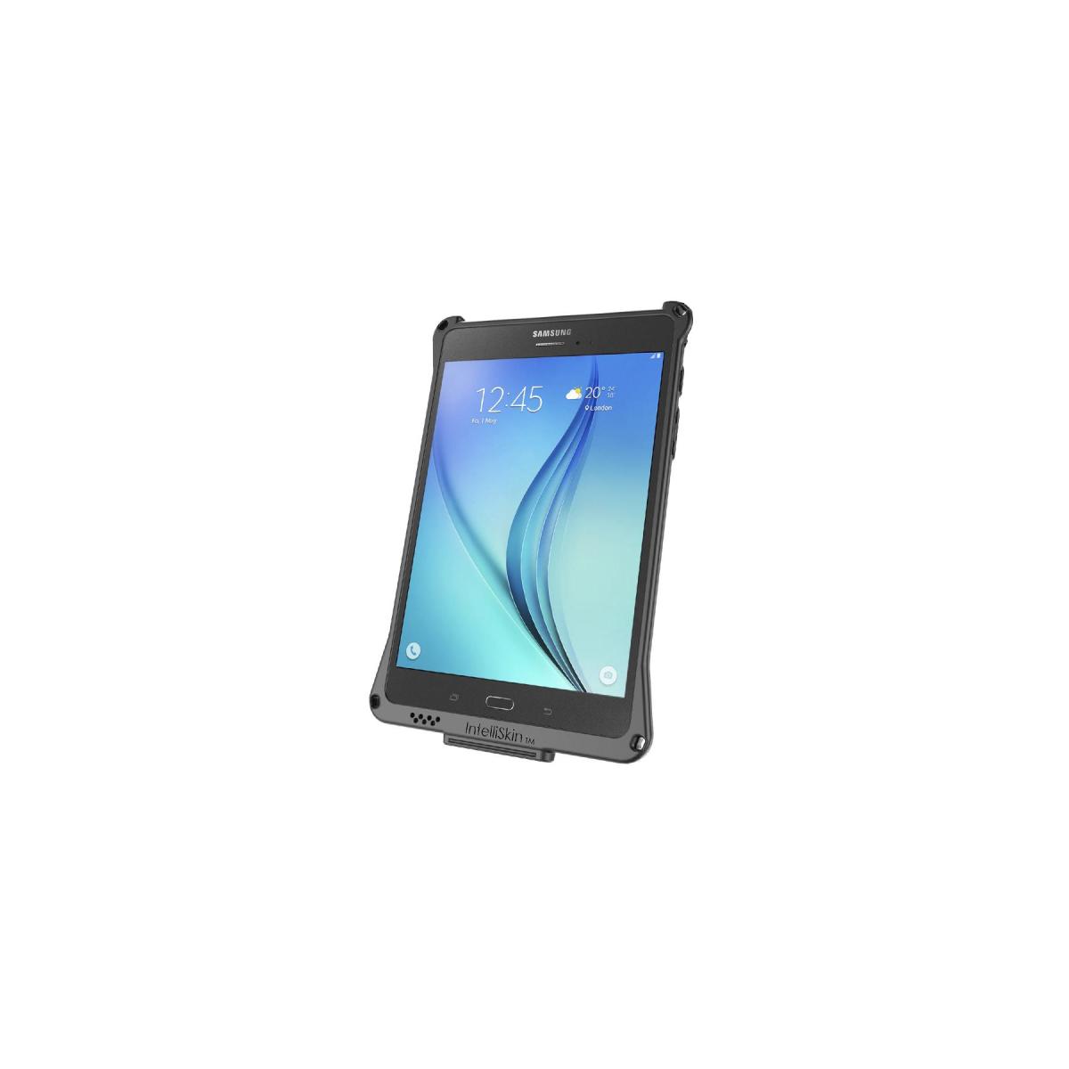 メーカー名：ラムマウントメーカー品番：RAM-GDS-SKIN-SAM16Uカタログ品番：P115-2384Intelliskinシリーズは主にGDS Technology製品と組み合わせて使用する機種専用設計の保護ケースです。ケース本体にポゴピン端子への充電端子変換機構が組み込まれており、専用の充電ドックにセットするだけでデバイスの充電が可能に。通常の充電ケーブルを脱着することによるロスを削減し、頻繁な抜き差しによって発生する接続不良のリスクを低減します。各種ボタンやカメラなど各種インターフェースへのアクセスも用意で、ハンドスタンドやショルダーストラップをはじめとした豊富な追加アクセサリーを組み合わせることで必要に応じて機能を拡張することができます。色[カラー]：ブラック重量[グラム]：123材質[素材]：ポリカーボネート、TPE(Thermoplastic Elastomers)内容量[数量]：1個使用上の注意：※取付け時は使用環境、取付け箇所の必要に応じて適宜市販の緩み止め接着剤などを使用して確実に固定してください。※必ず使用用途に合った耐荷重のボールサイズをお選びください。また万が一の脱落防止のため、装着機器には脱落防止用ストラップなどを使用してください。※製造工程上、製品表面の塗膜に一部色ムラや剥がれ、バリが見受けれらる場合がございます。製品の使用・機能的に問題がない場合は補償対象外となります。適合機種：【Samsung/サムスン】 Galaxy Tab A 8.0 SM-T350 ＆ SM-T355