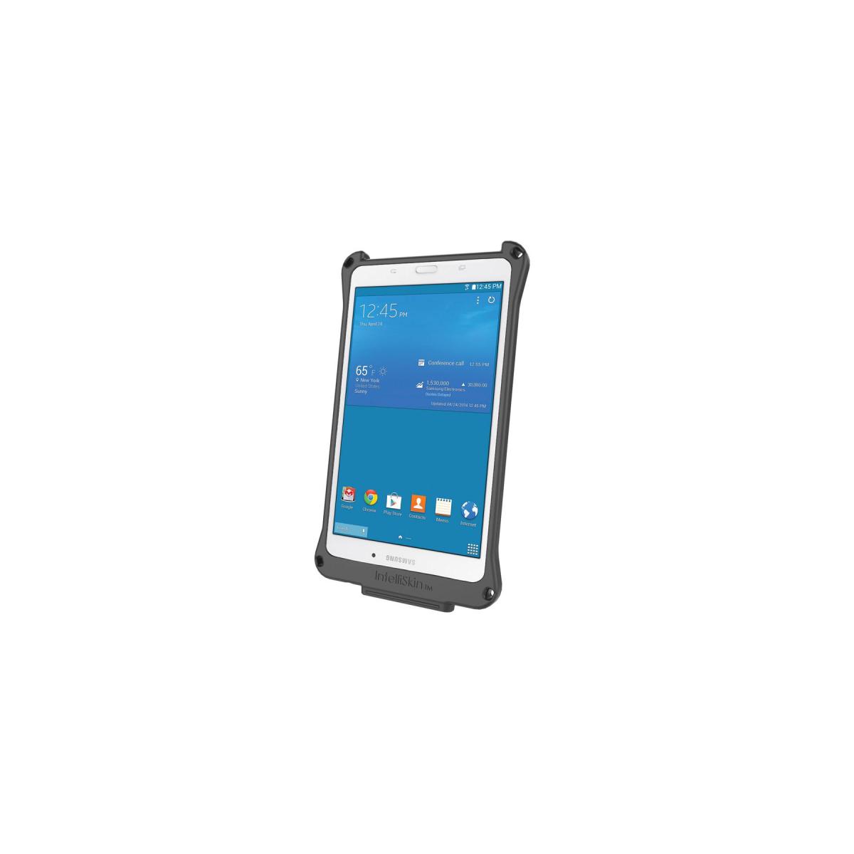 メーカー名：ラムマウントメーカー品番：RAM-GDS-SKIN-SAM24カタログ品番：P115-2391Intelliskinシリーズは主にGDS Technology製品と組み合わせて使用する機種専用設計の保護ケースです。ケース本体にポゴピン端子への充電端子変換機構が組み込まれており、専用の充電ドックにセットするだけでデバイスの充電が可能に。通常の充電ケーブルを脱着することによるロスを削減し、頻繁な抜き差しによって発生する接続不良のリスクを低減します。各種ボタンやカメラなど各種インターフェースへのアクセスも用意で、ハンドスタンドやショルダーストラップをはじめとした豊富な追加アクセサリーを組み合わせることで必要に応じて機能を拡張することができます。色[カラー]：ブラック重量[グラム]：136材質[素材]：ポリカーボネート、TPE(Thermoplastic Elastomers)内容量[数量]：1個使用上の注意：※取付け時は使用環境、取付け箇所の必要に応じて適宜市販の緩み止め接着剤などを使用して確実に固定してください。※必ず使用用途に合った耐荷重のボールサイズをお選びください。また万が一の脱落防止のため、装着機器には脱落防止用ストラップなどを使用してください。※製造工程上、製品表面の塗膜に一部色ムラや剥がれ、バリが見受けれらる場合がございます。製品の使用・機能的に問題がない場合は補償対象外となります。適合機種：【Samsung/サムスン】 Galaxy Tab A 7.0