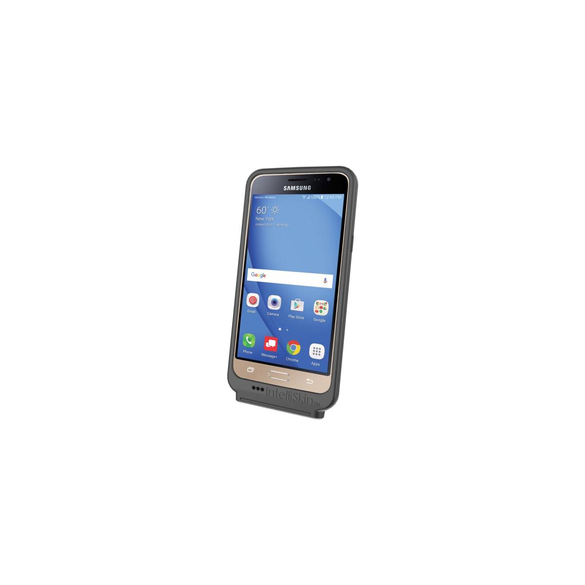 メーカー名：ラムマウントメーカー品番：RAM-GDS-SKIN-SAM25カタログ品番：P115-2392Intelliskinシリーズは主にGDS Technology製品と組み合わせて使用する機種専用設計の保護ケースです。ケース本体にポゴピン端子への充電端子変換機構が組み込まれており、専用の充電ドックにセットするだけでデバイスの充電が可能に。通常の充電ケーブルを脱着することによるロスを削減し、頻繁な抜き差しによって発生する接続不良のリスクを低減します。各種ボタンやカメラなど各種インターフェースへのアクセスも用意で、ハンドスタンドやショルダーストラップをはじめとした豊富な追加アクセサリーを組み合わせることで必要に応じて機能を拡張することができます。色[カラー]：ブラック重量[グラム]：64材質[素材]：ポリカーボネート、TPE(Thermoplastic Elastomers)内容量[数量]：1個使用上の注意：※取付け時は使用環境、取付け箇所の必要に応じて適宜市販の緩み止め接着剤などを使用して確実に固定してください。※必ず使用用途に合った耐荷重のボールサイズをお選びください。また万が一の脱落防止のため、装着機器には脱落防止用ストラップなどを使用してください。※製造工程上、製品表面の塗膜に一部色ムラや剥がれ、バリが見受けれらる場合がございます。製品の使用・機能的に問題がない場合は補償対象外となります。適合機種：【Samsung/サムスン】 Galaxy J3(2016)