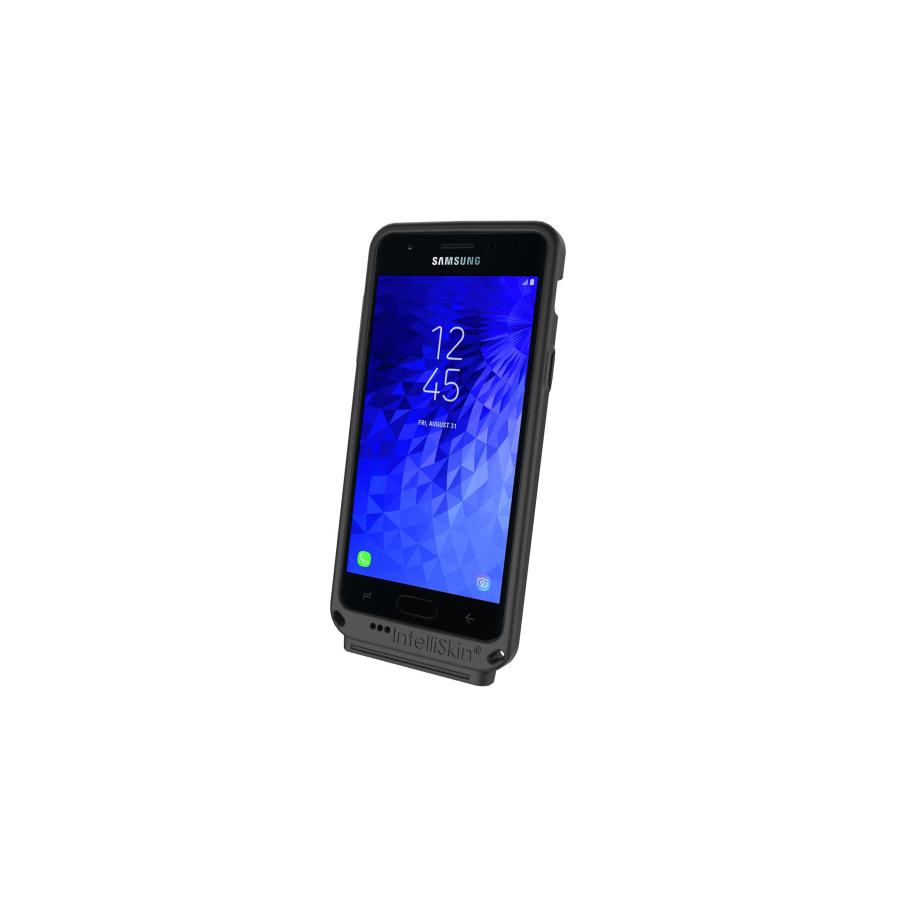 メーカー名：ラムマウントメーカー品番：RAM-GDS-SKIN-SAM44カタログ品番：P115-2407Intelliskinシリーズは主にGDS Technology製品と組み合わせて使用する機種専用設計の保護ケースです。ケース本体にポゴピン端子への充電端子変換機構が組み込まれており、専用の充電ドックにセットするだけでデバイスの充電が可能に。通常の充電ケーブルを脱着することによるロスを削減し、頻繁な抜き差しによって発生する接続不良のリスクを低減します。各種ボタンやカメラなど各種インターフェースへのアクセスも用意で、ハンドスタンドやショルダーストラップをはじめとした豊富な追加アクセサリーを組み合わせることで必要に応じて機能を拡張することができます。色[カラー]：ブラック重量[グラム]：64材質[素材]：ポリカーボネート、TPE(Thermoplastic Elastomers)内容量[数量]：1個使用上の注意：※取付け時は使用環境、取付け箇所の必要に応じて適宜市販の緩み止め接着剤などを使用して確実に固定してください。※必ず使用用途に合った耐荷重のボールサイズをお選びください。また万が一の脱落防止のため、装着機器には脱落防止用ストラップなどを使用してください。※製造工程上、製品表面の塗膜に一部色ムラや剥がれ、バリが見受けれらる場合がございます。製品の使用・機能的に問題がない場合は補償対象外となります。適合機種：【Samsung/サムスン】 Galaxy J3 2018 (SM-J337)