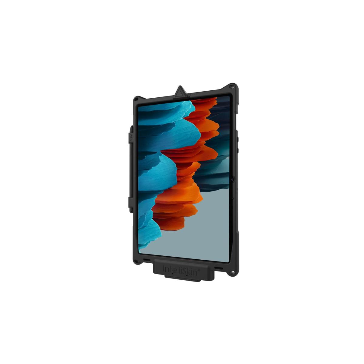 メーカー名：ラムマウントメーカー品番：RAM-GDS-SKIN-SAM76NGカタログ品番：P115-2429Intelliskinシリーズは主にGDS Technology製品と組み合わせて使用する機種専用設計の保護ケースです。ケース本体にポゴピン端子への充電端子変換機構が組み込まれており、専用の充電ドックにセットするだけでデバイスの充電が可能に。通常の充電ケーブルを脱着することによるロスを削減し、頻繁な抜き差しによって発生する接続不良のリスクを低減します。各種ボタンやカメラなど各種インターフェースへのアクセスも用意で、ハンドスタンドやショルダーストラップをはじめとした豊富な追加アクセサリーを組み合わせることで必要に応じて機能を拡張することができます。色[カラー]：ブラック重量[グラム]：322材質[素材]：ポリカーボネート、TPE(Thermoplastic Elastomers)内容量[数量]：1個使用上の注意：※取付け時は使用環境、取付け箇所の必要に応じて適宜市販の緩み止め接着剤などを使用して確実に固定してください。※必ず使用用途に合った耐荷重のボールサイズをお選びください。また万が一の脱落防止のため、装着機器には脱落防止用ストラップなどを使用してください。※製造工程上、製品表面の塗膜に一部色ムラや剥がれ、バリが見受けれらる場合がございます。製品の使用・機能的に問題がない場合は補償対象外となります。適合機種：【Samsung/サムスン】 Galaxy Tab S7 11inch SM-T870