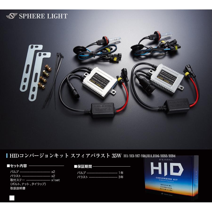 スフィアライト HIDコンバージョンキット H7/6000K 35w SHDBD0601