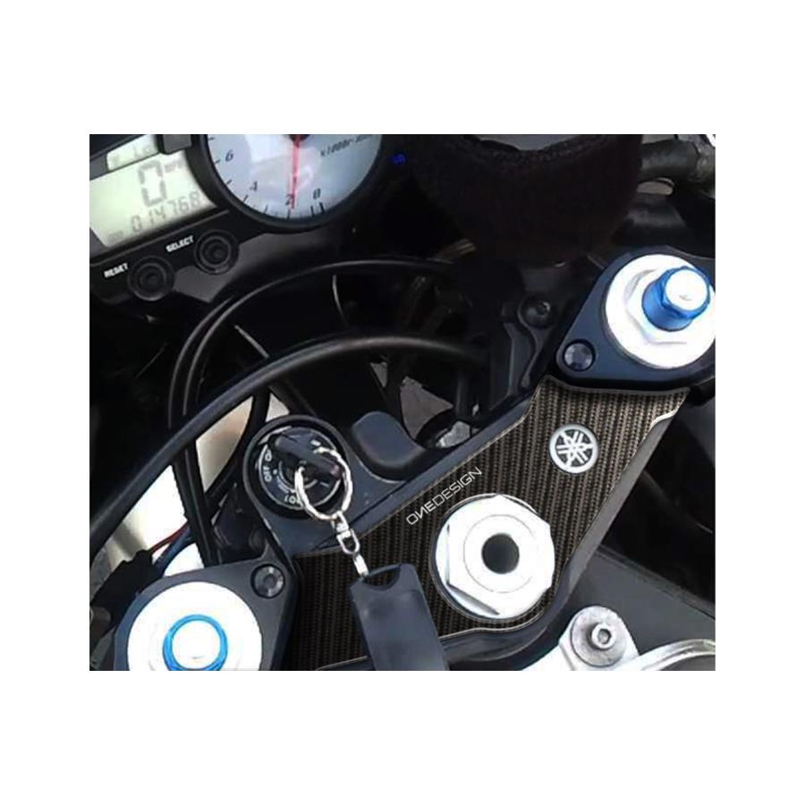 ワンデザイン トップブリッジステッカー カーボン柄 YZF-R6 PPSY8P
