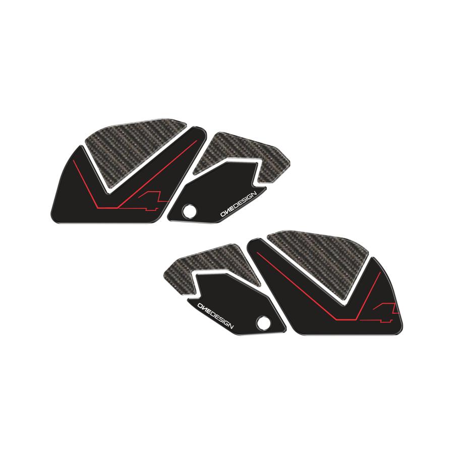 ONEDESIGN(ワンデザイン) レジンタンクサイドパッド ブラック/カーボン調 V4 1100/V4 1100S/V4 1100SP2 22-23 SIDER3P