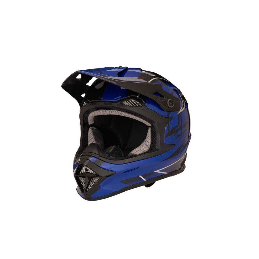 ZEALOT (ジーロット) マッドジャンパー2 オフロード用ヘルメット カーボンハイブリッドスタンダード グラフィックブルー XLサイズ 61-62cm MJC0013/XL(2)