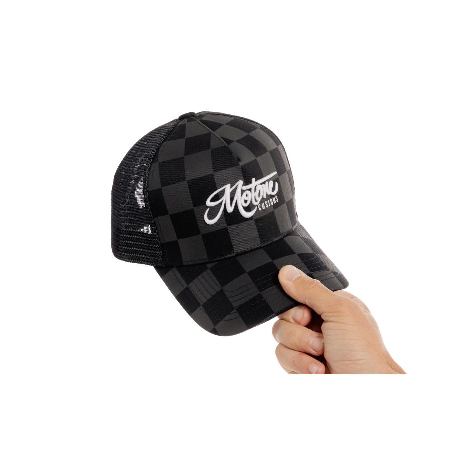 モートーン キャップ BIG CHECK ブラック/グレーチェック SMK003-R