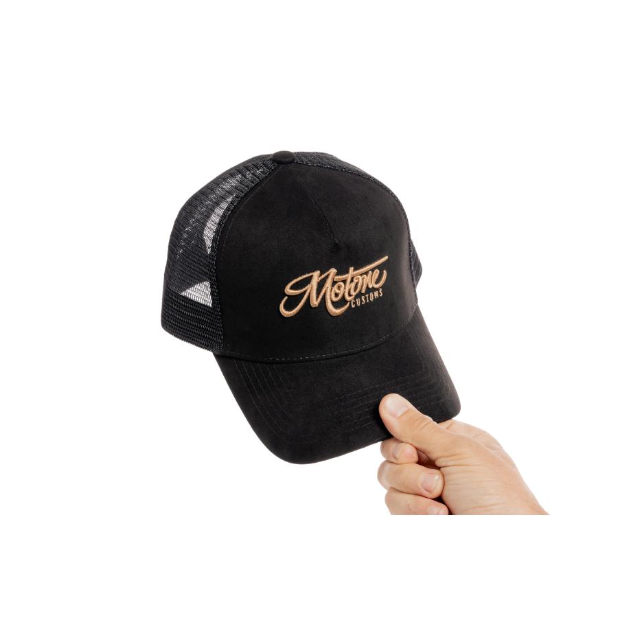 モートーン キャップ GOLDIE スエードブラック/ゴールド SMK004-R