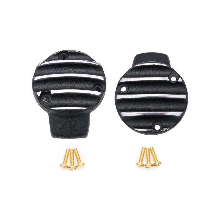 Motone(モートーン) スロットルボディカバー リブ ブラック/ポリッシュ T120 スラクストン Thruxton1200/R/RS Bobber MMU016