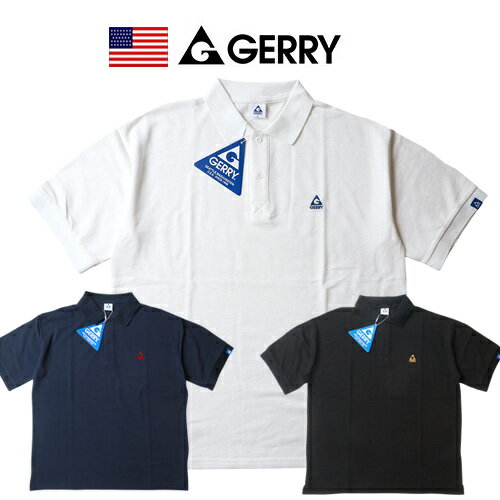 GERRY ジェリー ワンポイント刺繍 ビッグシルエット 半袖 鹿の子 ポロシャツ