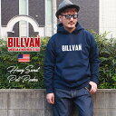 BILLVAN ヴィンテージロゴ・ヘビースウェット・プルパーカー 裏起毛 ビルバン