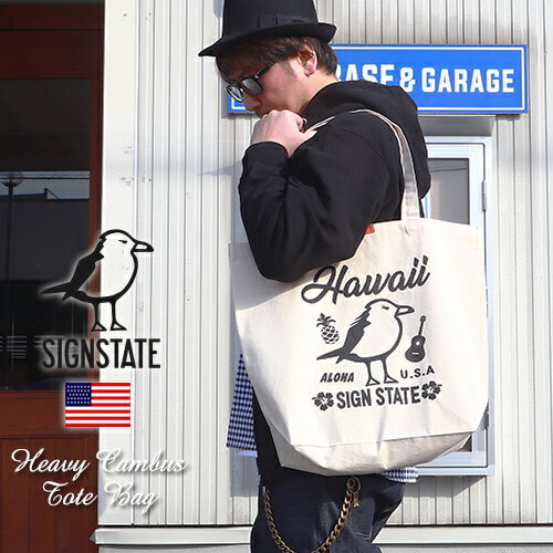 SIGN STATE ナチュラル キャンバス HAWAII トートバッグ サインステイト