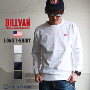 BILLVAN ガゼット＆リブ付き ダイヤロゴワッペン ヘビーロングTシャツ 190301 メンズ アメカジ