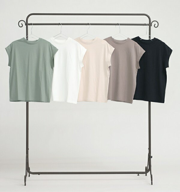 Tシャツ・カットソー　レディース　無地　綿100％　シンプル　ノースリーブ　エンザイム加工【メール便..