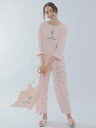 ナルエー パジャマ & サテンのトートバッグ 旅行用に最適 TR天竺 7分袖 Tシャツ&パンツ ピンク アイス 上下セット ルームウェア 11445 セール