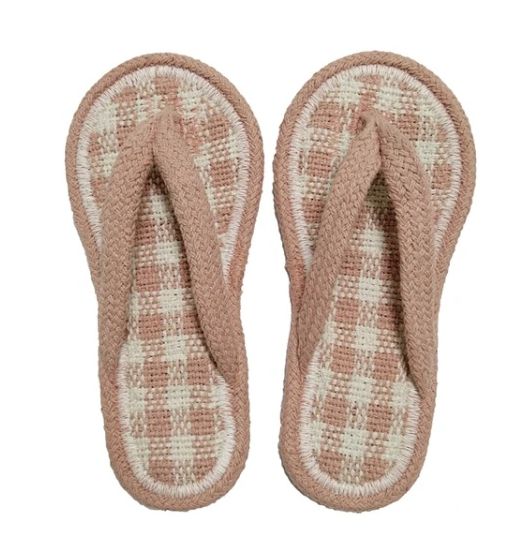 乐天商城 - ルームサンダル　コットンスリッパ　レディース　GINGHAM CHECK　ギンガムチェック　コットンサンダル　婦人用　夏用　スリッパ　お風呂上がり　オシャレ【メール便利用商品です】