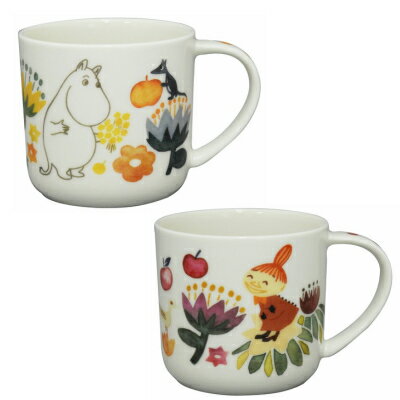 ムーミン雑貨　マグカップ　手書き風イラスト　ムーミン　リトルミイ　白地が美しい陶器　日本製