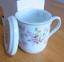マグカップ 蓋付き 茶こし付 蓋つき マグ 花柄 カラーフラワー ナルミ 陶器 鳴海製陶 日本製(3)