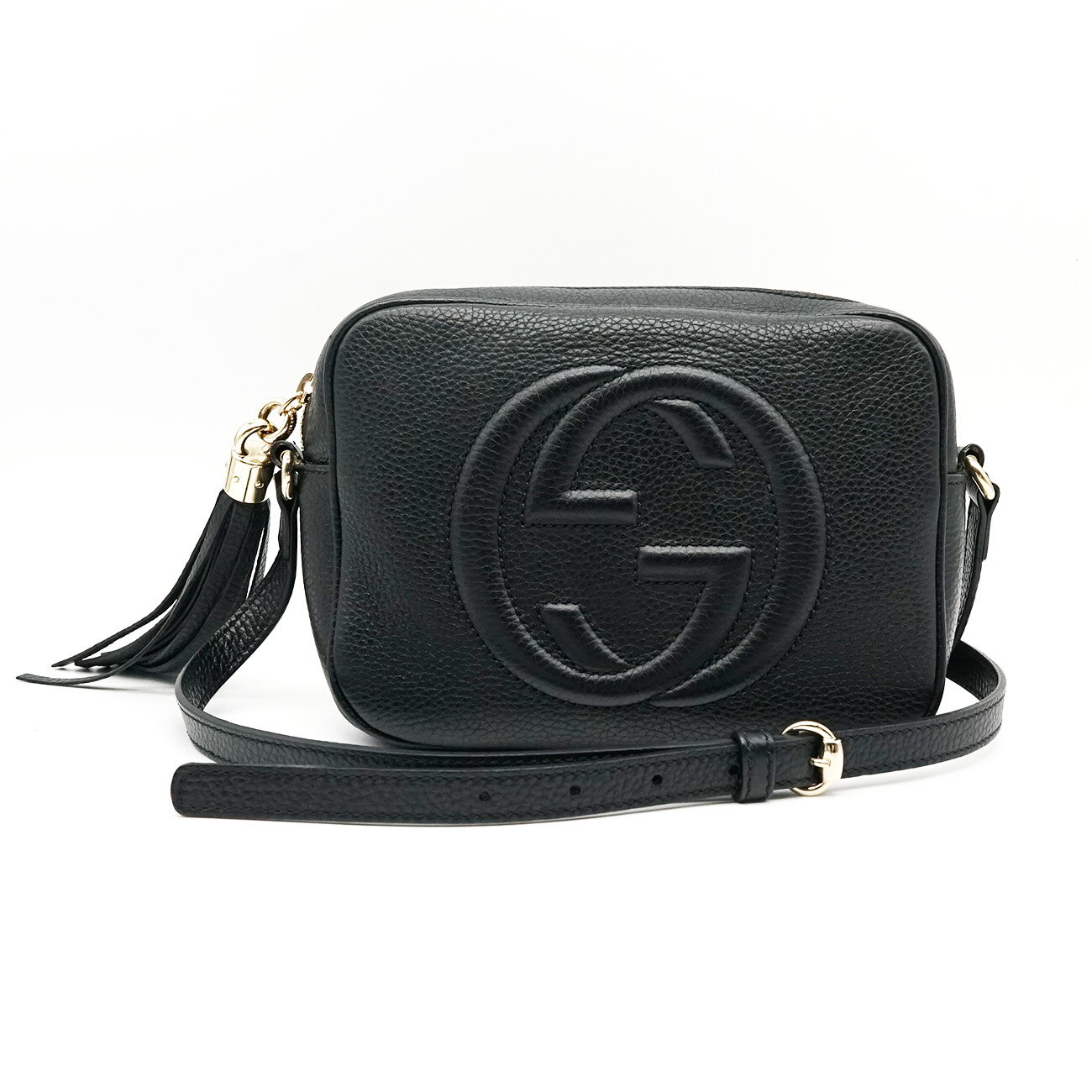 GUCCI　グッチ　ソーホー　インターロッキング　ショルダー　308364　カメラバッグ　黒　レザー　型押し【中古】ABランク【送料無料】のサムネイル