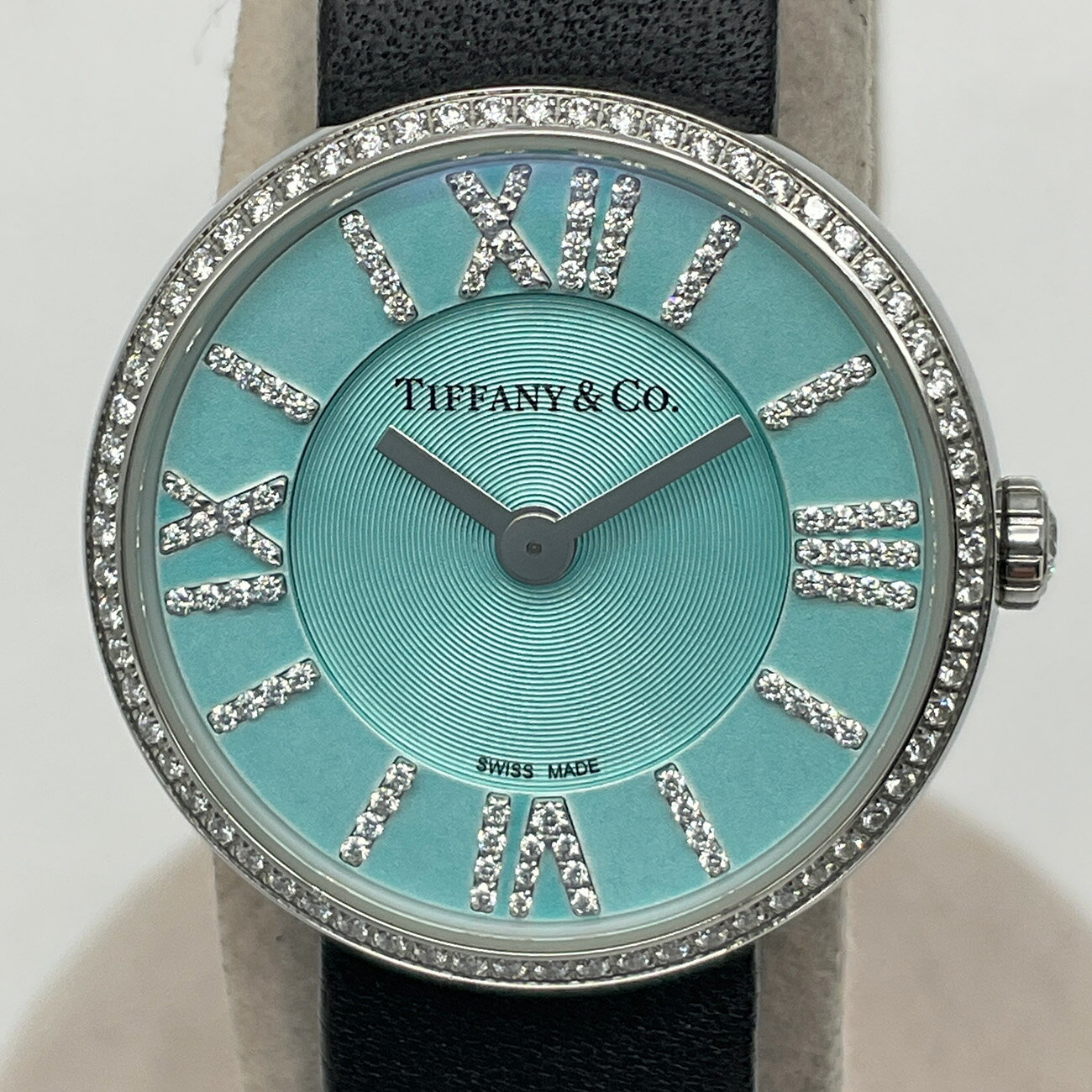 TIFFANY&Co. ティファニー 63320781 アトラス 2ハンド 24mm ダイヤモンドベゼル ティファニーブルー文字盤 クオーツウォッチ 【中古】Aランク【ブランドショップルビー】