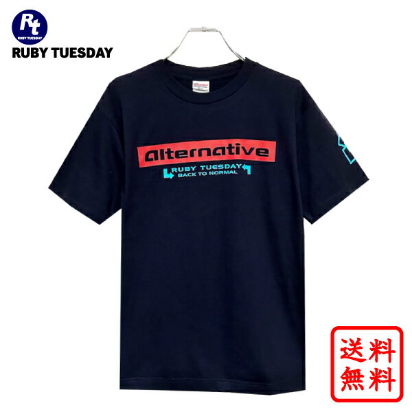 Tシャツ アメカジ 半袖ロゴ ネイビー 青 ロゴt Alternativeオルタナティブ レディース メンズ コットン 綿【送料無料】【追跡可能メール便可】【メール便可】【楽天ランキング1位】