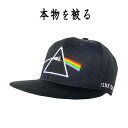 ピンクフロイド PINK FLOYD 正規品 キャップ ピンクフロイド 狂気 発売45周年 DARK SIDE OF THE MOON ブラック 黒 CAP 帽子 ベースボールキャップ スナップバック フットバイザー ロゴ刺繍 バンドキャップ オフィシャル サイズ調整可 メンズ レディース