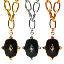 ネックレス ブラック プレート チェーン サージカルステンレス レディース メンズ 金属アレルギー対応 ボヘミアンリゾート Bohemian resort