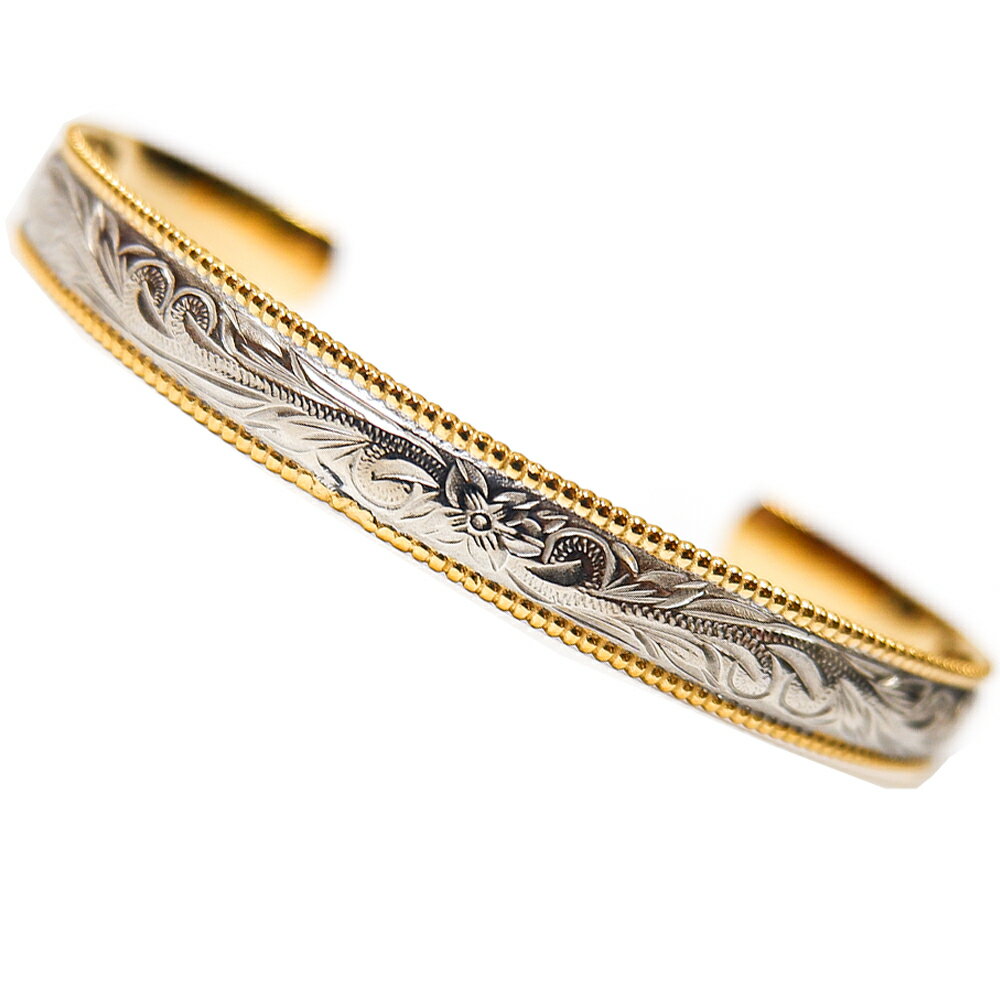 ハワイアンジュエリー バングル レディース メンズ イエローゴールド 誕生日 プレゼント ギフト サージカルステンレス