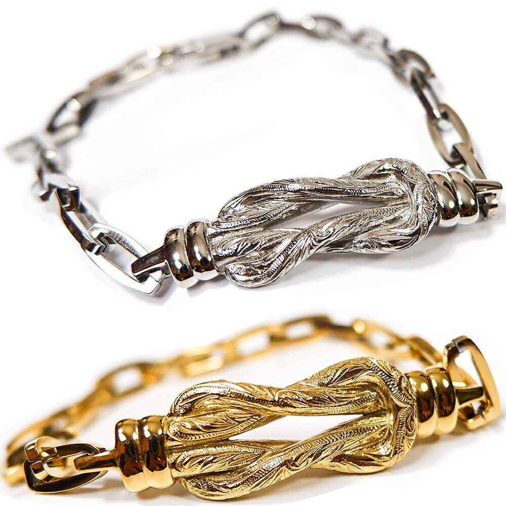 ハワイアンジュエリー バングル K14イエローゴールドコーティング スチールシルバー マレイ スクロール 波 メンズ レディース プレゼント ギフト インスタ ...