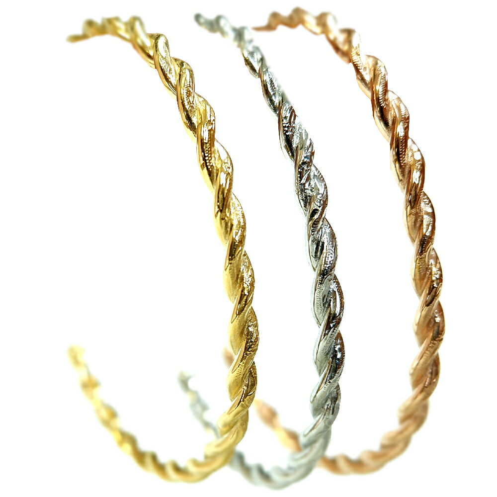 ハワイアンジュエリー バングル ロープ カレイキニ レディース メンズ 金属アレルギー対応 サージカル ステンレス プレゼント