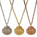 ハワイアンジュエリー ネックレス シェル 貝 レディース K14イエローゴールドコーティング スチールシルバー ピンクゴールド サージカルステンレス インスタ