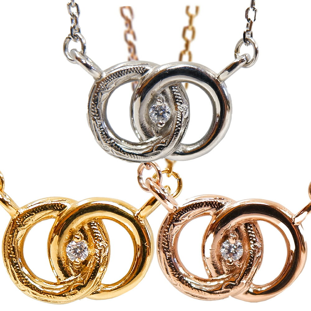 ハワイアンジュエリー ネックレス レディース メンズ ステンレス スクロール 波 金属アレルギー アジャスター チェーン付き ペンダント ジルコニア 1粒 サー...