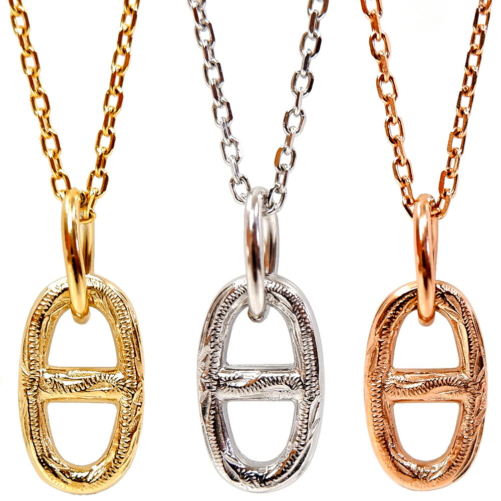 ハワイアンジュエリー ネックレス レディース メンズ ステンレス マリン クラシカル スクロール 波 金属アレルギー対応 サージカル ギフト