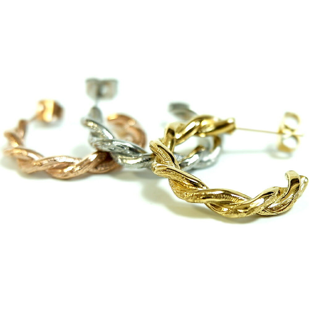 ハワイアンジュエリー ピアス 片耳用 カレイキニ ロープ サージカル ステンレス 金属アレルギー対応 レディース プレゼント ギフト