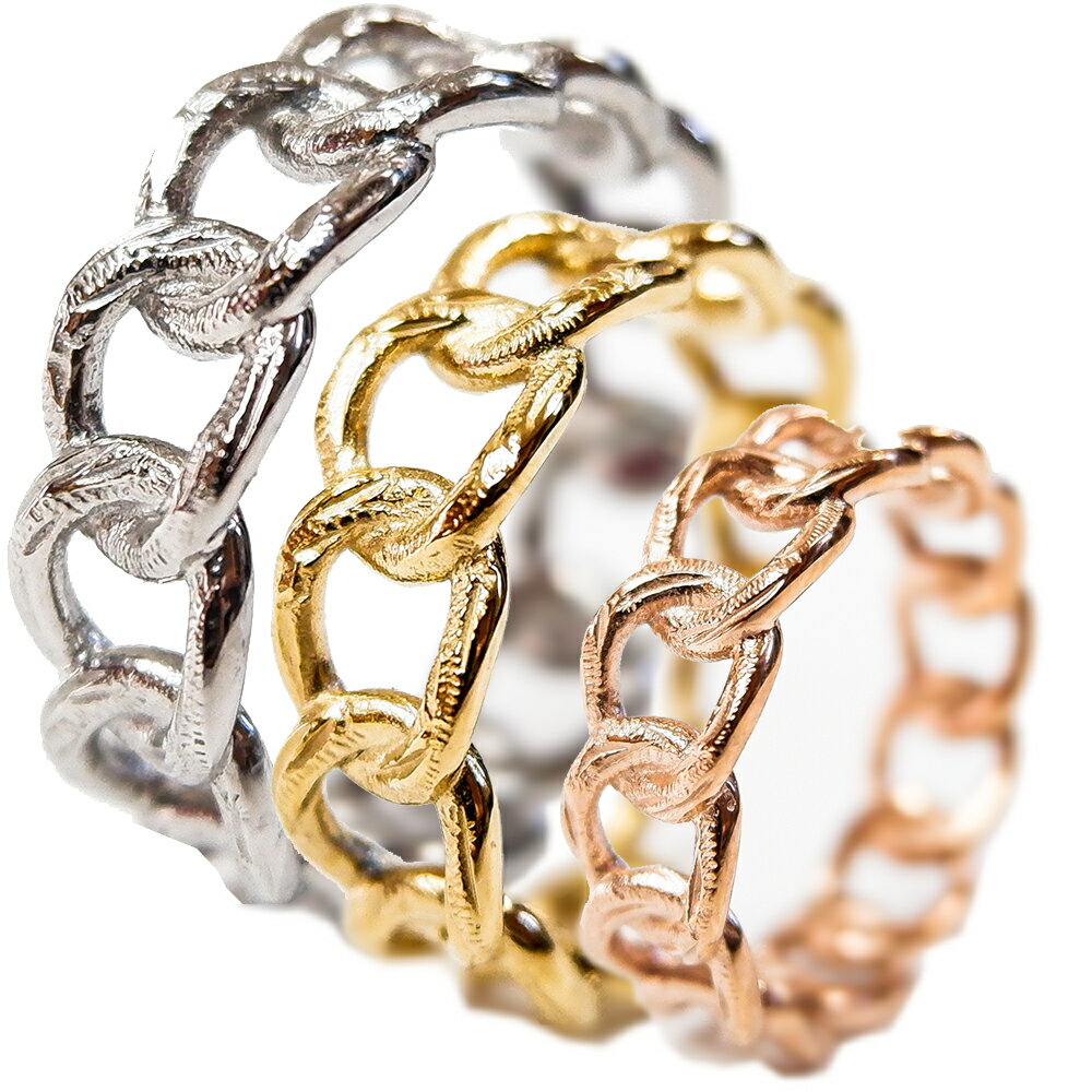 ハワイアンジュエリー リング K14イエローゴールドコーティング チェーン メンズ レディ?ス サージカルステンレス スチールシルバー 記念日 プレゼント ギフ...