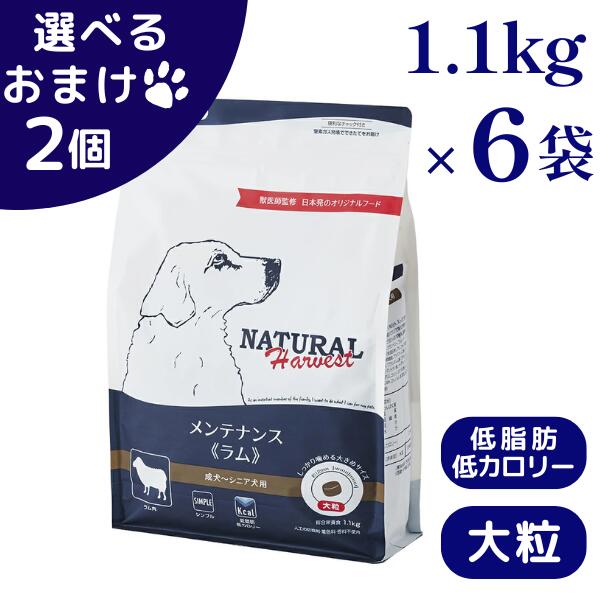 ナチュラルハーベスト メンテナンススモール ラム 1.1kg 中粒 犬 (ドッグフード)