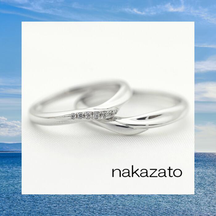 マリッジリング ペアリング リング ダイヤ入り V字 シンプル プラチナ 緩やかライン こだわり 着け心地が良い 文字入れ odawara【nakazato】 ...