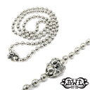 ビルウォールレザー ネックレス 正規販売店 bwl BWL シルバー925 ボールチェーン 4mm w/ スカル & クロスボーン 【 チェーン のみ 単体 ア...