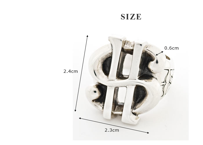 送料無料 シルバー925 リング 指輪 / ダラー リング 【 指輪 サイズ メンズ レディース リング おしゃれ プレゼント 誕生日 ギフト 】 母の日 3