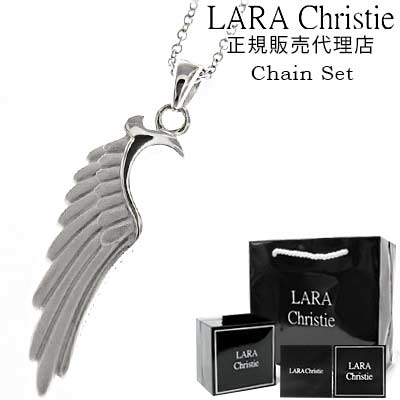 ララクリスティー ネックレス メンズ レディース ペンダント LARA Christie シルバー925 / ヴィクトリア ネックレス 40cm チェーン付 【ホワイト】【 ウィング フェザー 羽根 シンプル おしゃれ 人気 アクセサリー プレゼント ハロウィン 】【あす楽】