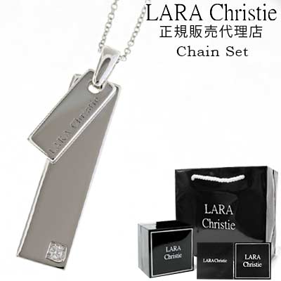 送料無料 ララクリスティー ネックレス メンズ レディース ペンダント LARA Christie シルバー925 / イノセント ネックレス 40cm 50cm チェーン付 【ホワイト】【 プレート 長方形 シンプル おしゃれ 人気 アクセサリー プレゼント誕生日 ギフト 】 母の日