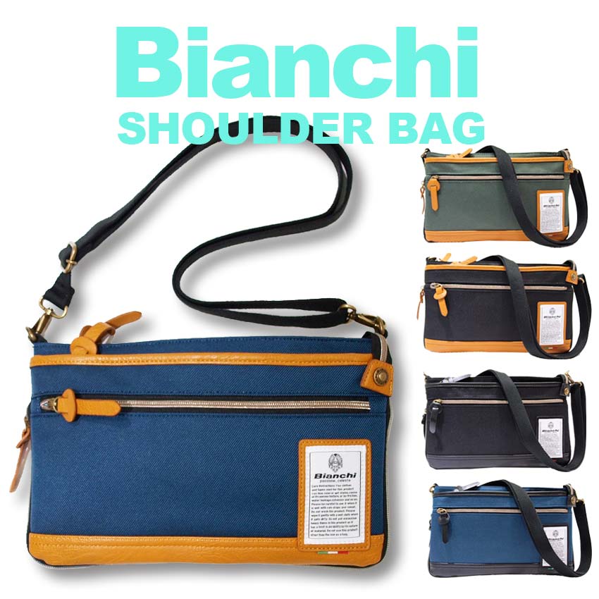 ビアンキ 2way サコッシュバッグ 斜めがけバッグ 正規品 Bianchi ショルダーバッグ クラッチバッグ 【 メンズ レディース ナイロン メンズビジネスバッグ おしゃれ 軽量 軽い 撥水性 ポケット たくさん 30代 40代 50代 ファッション プレゼント 旅行 】 父の日