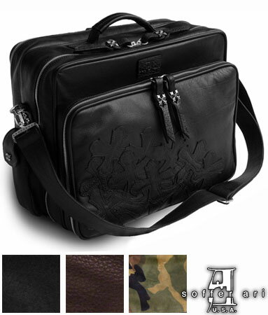 レザービジネスバッグ 本革鞄 USA製 ブリーフケース ソフトレザーバッグ / ソファーアリ Soffer Ari 【 メンズ レディース ショルダーバッグ 斜...