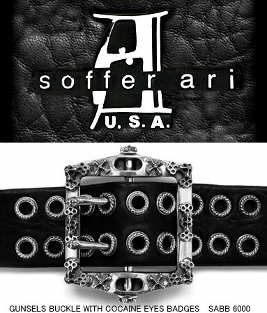 送料無料 トップ式バックル silver925 ベルトバックル金具 ガンズエルズ ウィズ コカイン アイズ バッジズ Soffer Ari ソファーアリ 【 メンズベルト シルバー製 USAバックル レザーベルト 本革ベルト 海外製 アメリカ製 正規品 おしゃれ 人気 ブランド プレゼント 小旅行 】