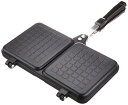 アイリスプラザ ホットサンドメーカー 直火式 ガス火専用 2枚焼き ダブル お手入れ簡単 キャンプに使える ブラック 36×25×3cm