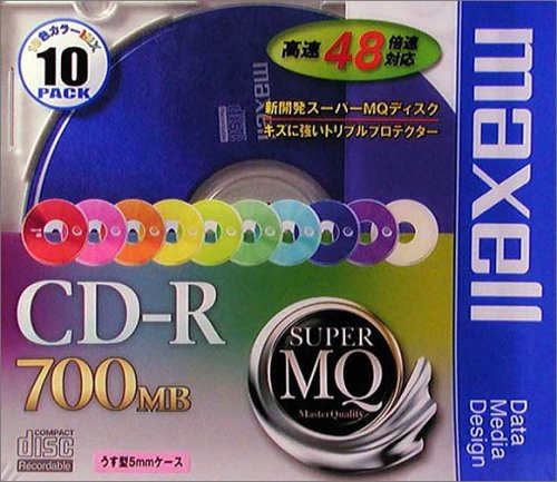 maxell データ用 CD-R 700MB 48倍速対応 カラーミックス 10枚 5mmケース入 CDR700S.MIX1P10S maxell データ用 CD-R 700MB 48倍速対応 カラーミックス 10枚 5mmケース入 CDR700S.MIX1P10S