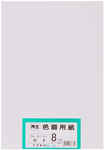 大王製紙 画用紙 再生 色画用紙 八ツ切サイズ 100枚入 ゆき(雪)