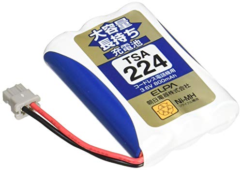 エルパ (ELPA) 大容量長持ち充電池 ユニデン同等品 3.6V 800mAh ニッケル水素充電池 TSA-224